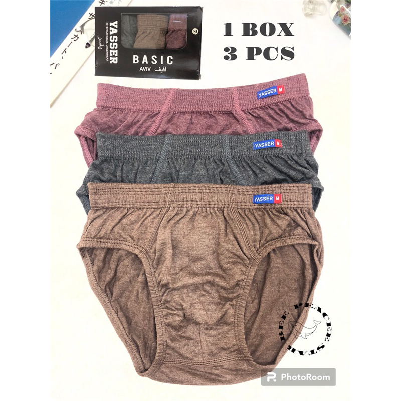 ( 3 PCS ) CELANA DALAM PRIA DEWASA YASSER BASIC AVIV | 1 BOX BAHAN PREMIUM CD COWO