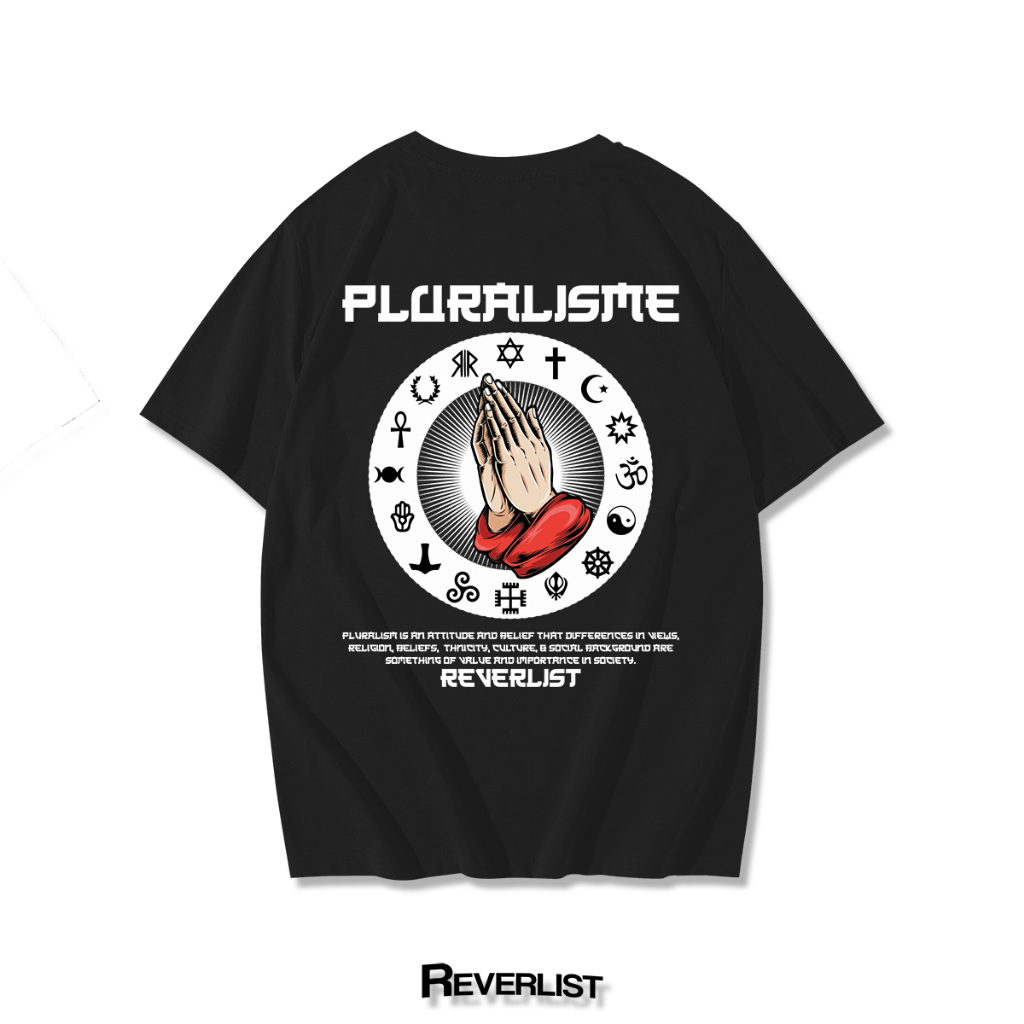 KAOS PLURALISME AGAMA COTTON COMBED 24S TEBAL HALUS ADEM REVERLIST - TS037