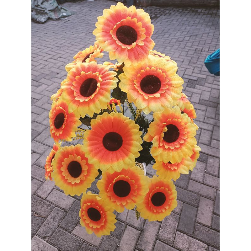 matahari artificial jumbo 24 cabang / bunga matahari tiruan 24 cabang / bunga matahari plastik / bun