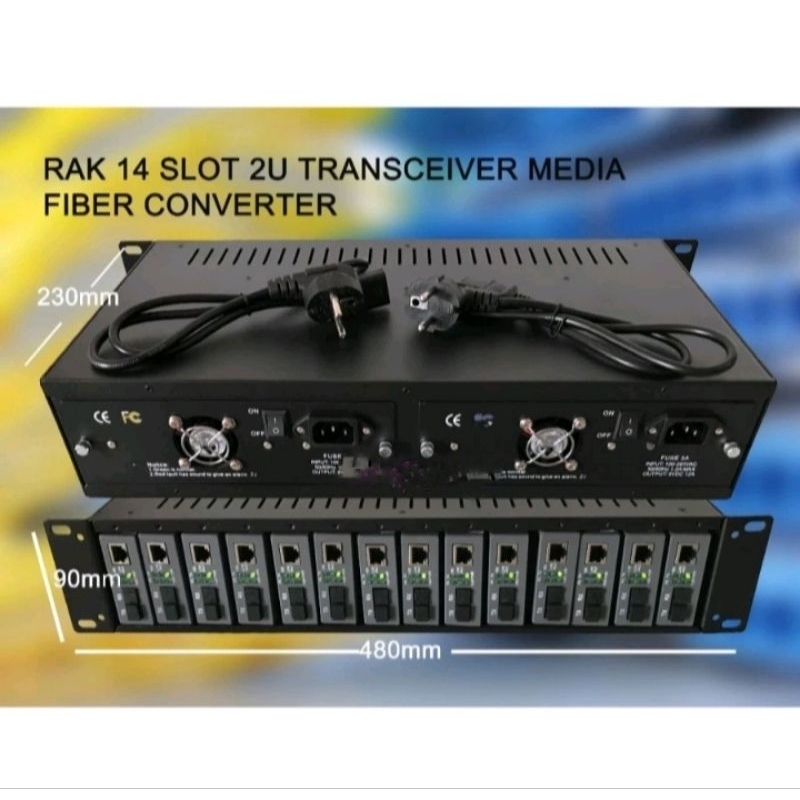 RACK HTB 14 SLOT/RAK 14 SLOT 2U TRANSCEIVER MEDIA FIBER CONVERTER