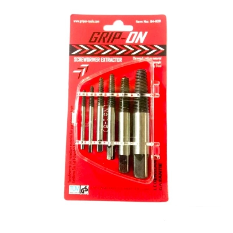 Alat buka baut patah - mata tap baut patah 6 pcs GRIP ON tap extractor grip on tap balik