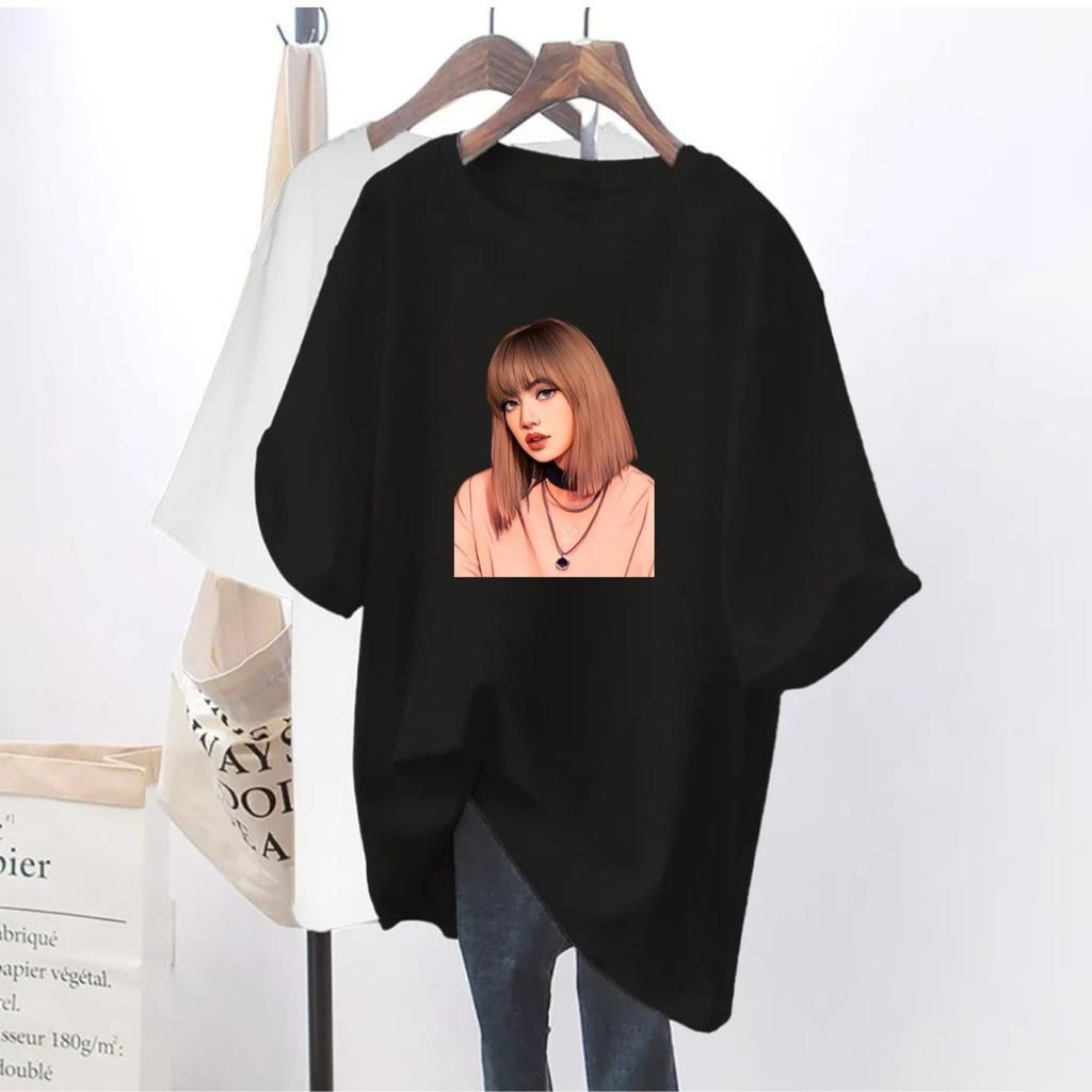 Kaos Oversize Lisa/ Blackpink/ Kaos Oversize/ Kaos Oversize Wanita Distro/ Kaos Oblong Oversize
