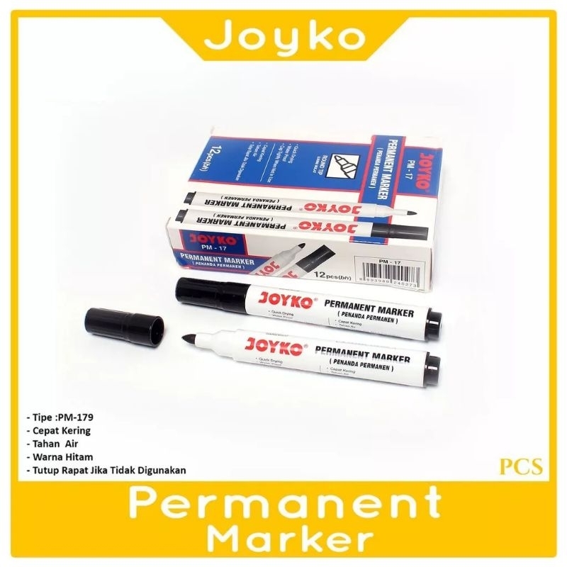 

1 Box isi 12 Spidol Besar Penanda Joyko Permanent Marker Grosir Paket Hemat Usaha