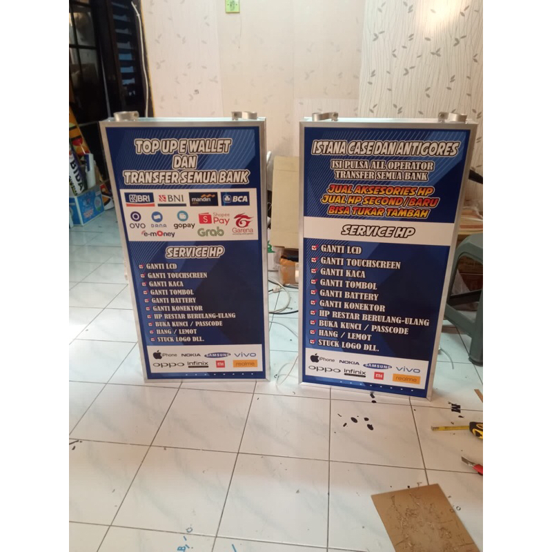 [BISA COD][PACKING KAYU DAN DUS] NEON BOX BESAR AKRILIK DUA SISI | NEON BOKS PLANG NAMA TOKO | NEON 
