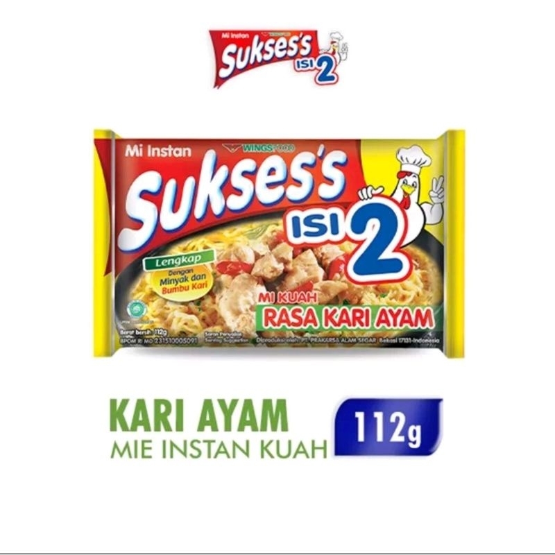 

MIE SUKSES ISI 2 RASA KARI AYAM DAN GORENG (5pcs)