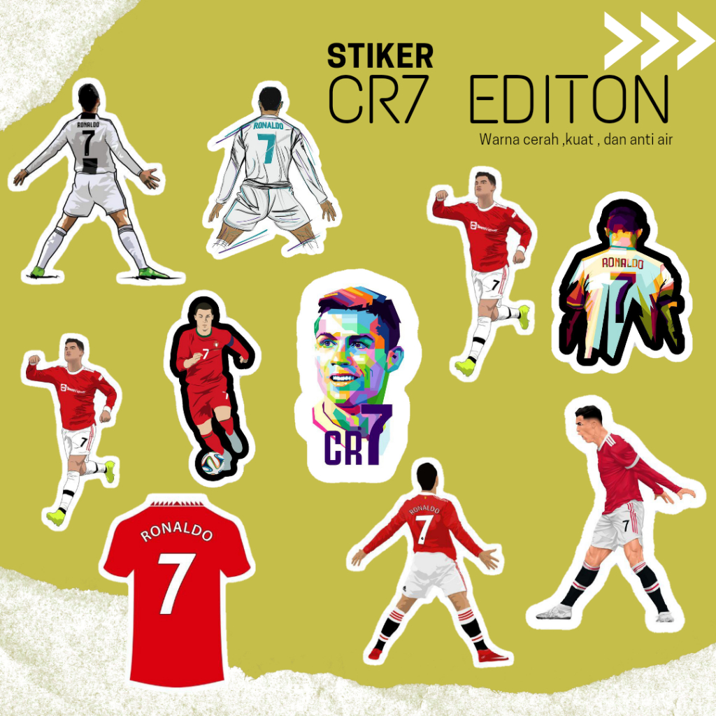

STIKER EDITION CR 7 ANTI AIR [ 100 PCS ] STIKER HELEM LAPTOP KACA TUMBLR PREMIUM 5X5 CM