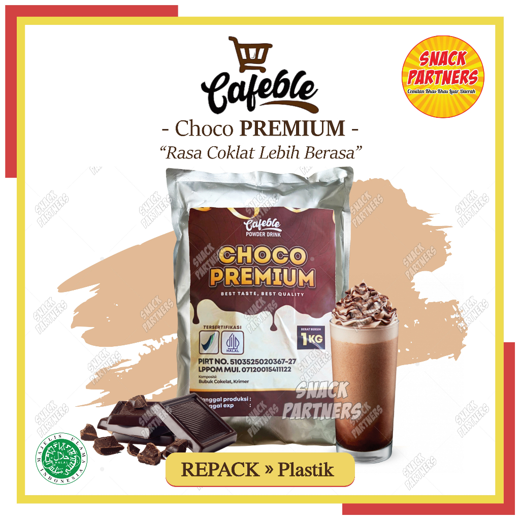 

CAFEBLE Powder Drink REPACK 100 250 GR - CHOCO PREMIUM - Bubuk Minuman Kekinian Ala Kafe - Chocolate Coklat Cokelat