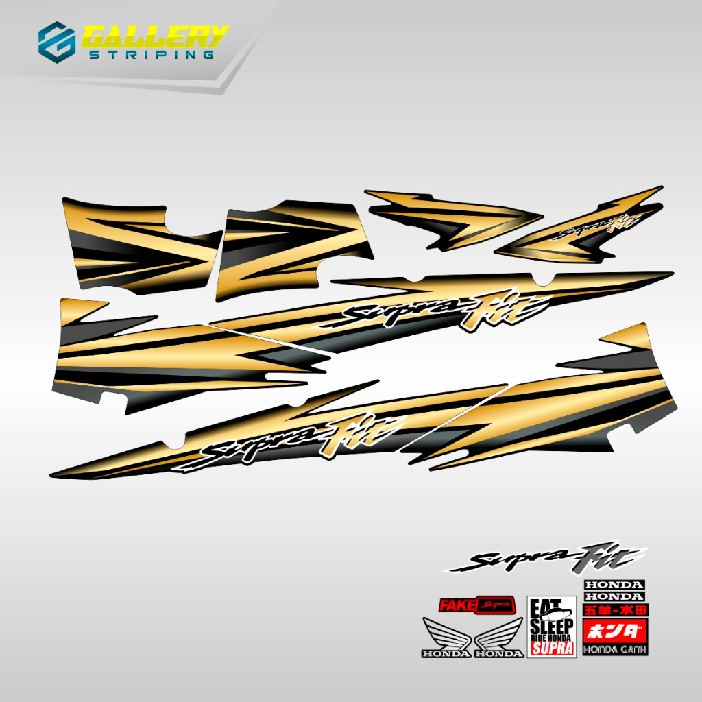 Striping Supra Fit Lama Sticker Supra Ori  List Les Body Stock Decal Costum Variasi Stiker Honda Sup