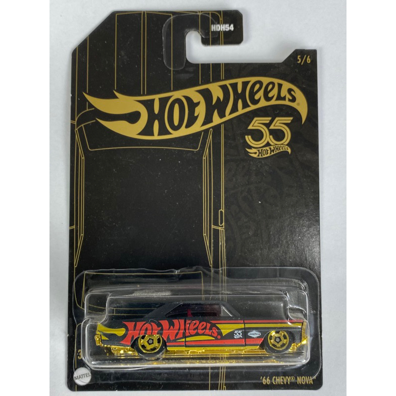 HOT WHEEL REGULER 66 CHEVY NOVA ANNIVERSARY 55 HITAM