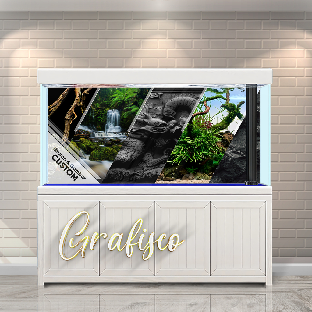 (Custom Size) Background Aquarium, Stiker Aquarium , Wallpaper Aquarium, Aquascape, Stiker Aquarium 