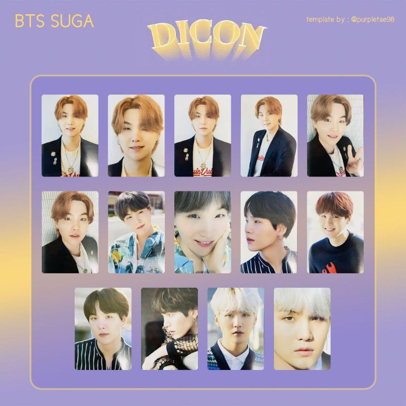 OFFICIAL PC DICON101 BTS/PC DICON101 BTS MIN YOONGI/SET DICON SUGA/PC SET DICON SUGA/SUGA/BTS/14PC
