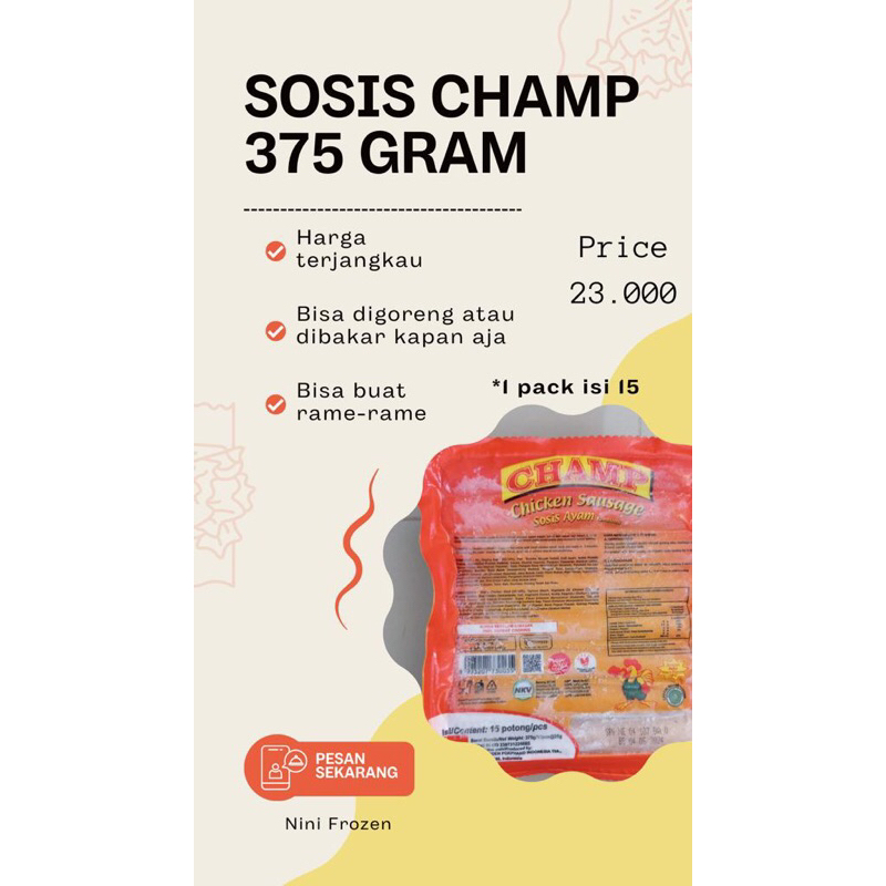 

Champ Sosis 375 gram