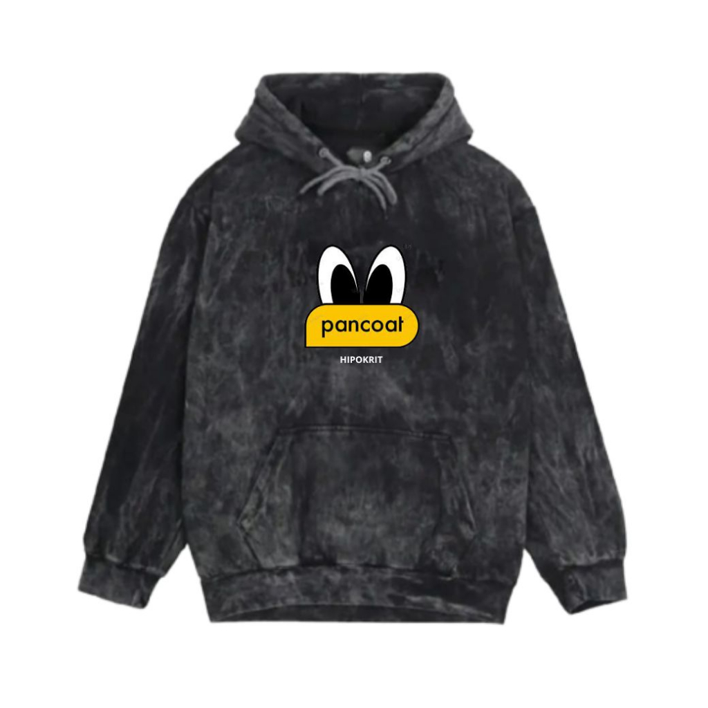 Hipokrit Oficial Shop | Jaket Pria Hoodie Pullover Black Washing Original Distro | Hooded Metal Panc