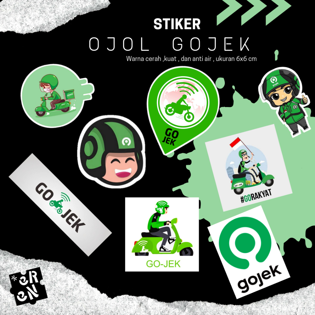 

STIKER VERSI GOJEK ANTI AIR [100PCS] STIKER HELEM TUMBLR KACA CASING HANDPONE PREMIUM 5X5 CM