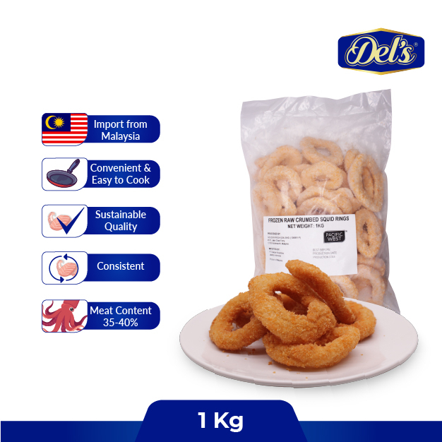 

DEL'S Crumbed Squid Ring / Cumi Crispy Premium / Calamari Katsu - 1 Kg