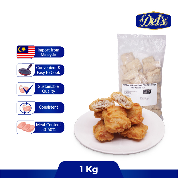 

DEL'S Tempura Fish Cocktails / Ikan Tempura Premium - 1 Kg