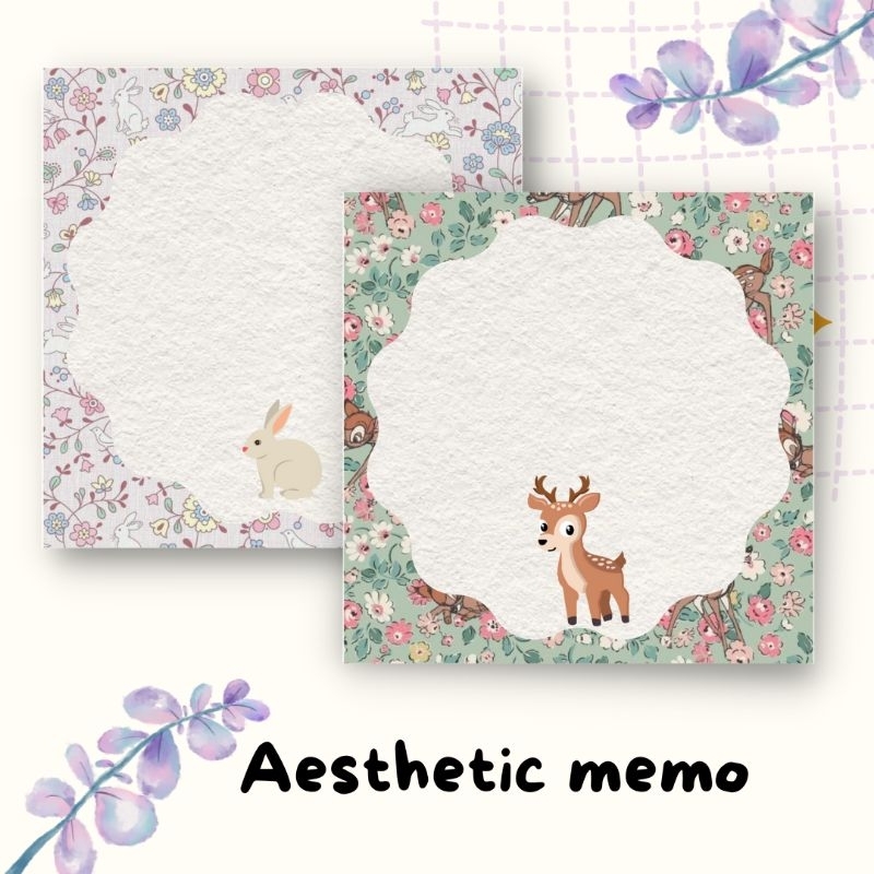 

memo - flower animal memo pad aesthetic untuk jurnal dan menulis catatan kecil yang penting