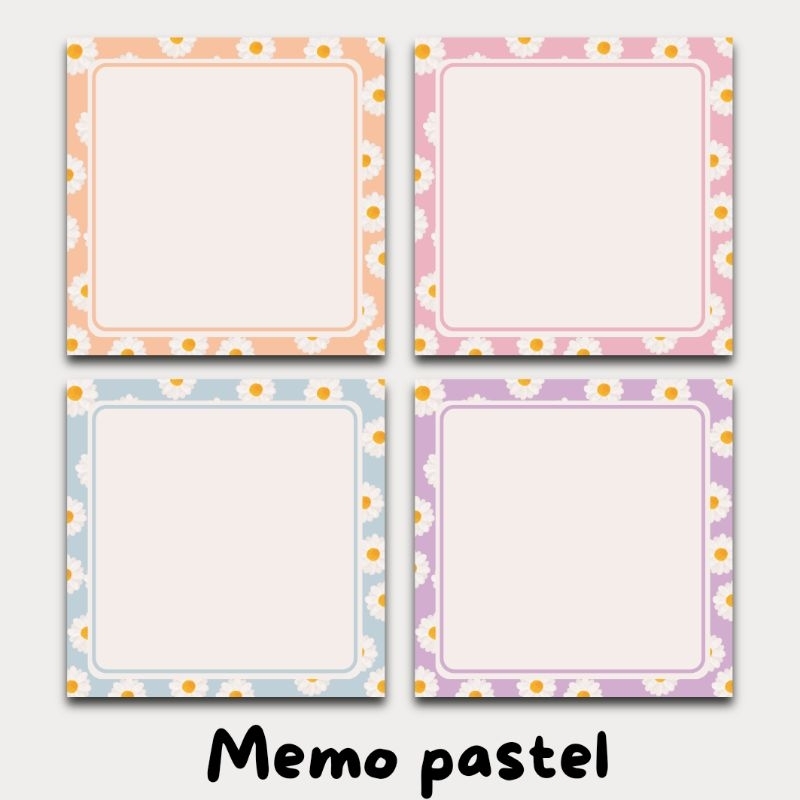 

memopad - flower memo pastel dapat digunakan untuk menghias jurnal atau menulis catatan penting | memo | aesthetic memo | memo pad | aesthetic memo