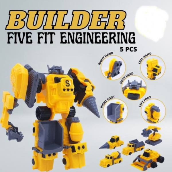 

Jual Mainan Anak Mobil Transformasi Robot 5in1 Builder five fit engineering Murah