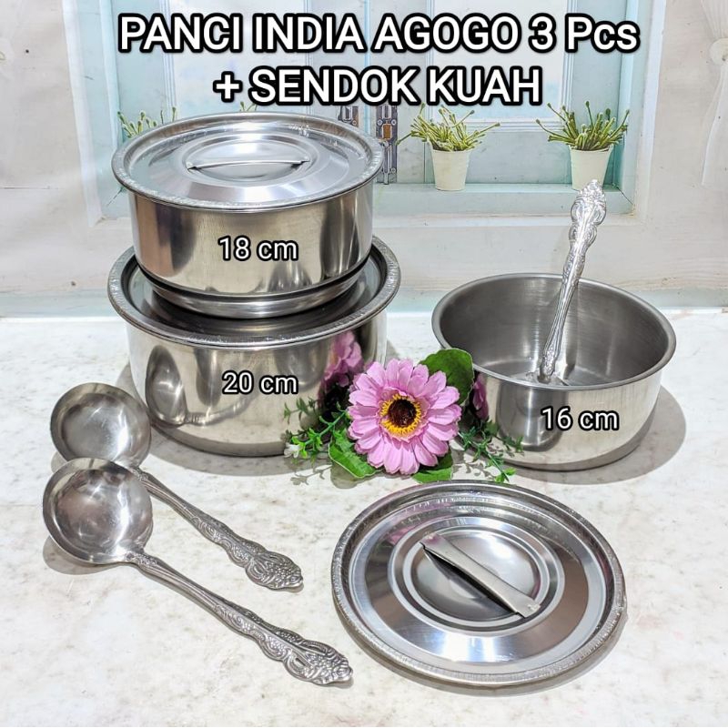 PANCI INDIA AGOGO 3 Pcs + SENDOK KUAH