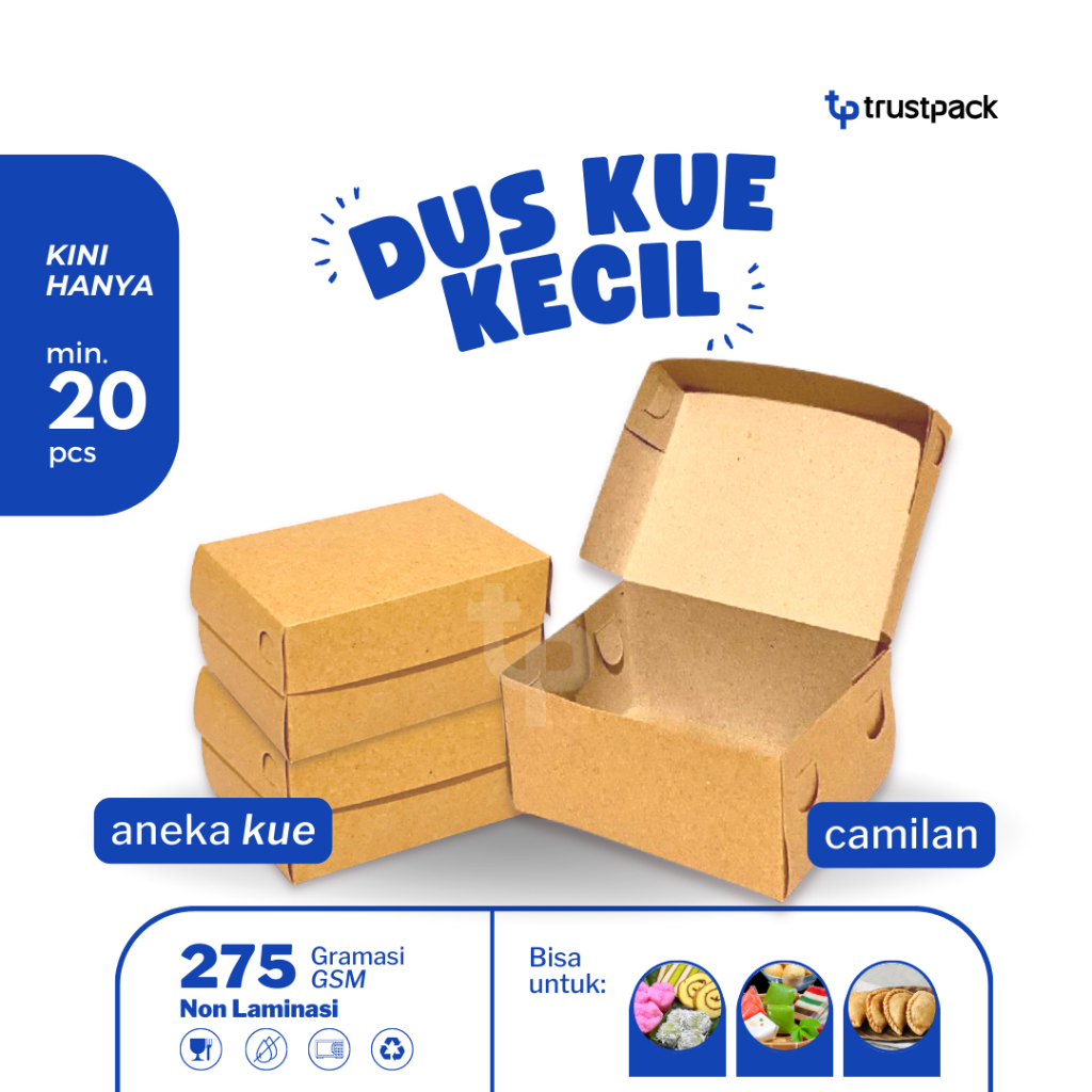 Dus Snack Kraft 14x10x7/ box snack/ dus donat/ dus kue/ dus bolu