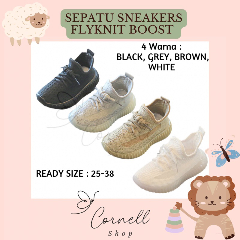 Sepatu sneakers flyknit boost anak