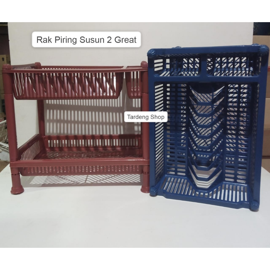RAK PIRING PLASTIK SUSUN 2 / RAK DAPUR PLASTIK