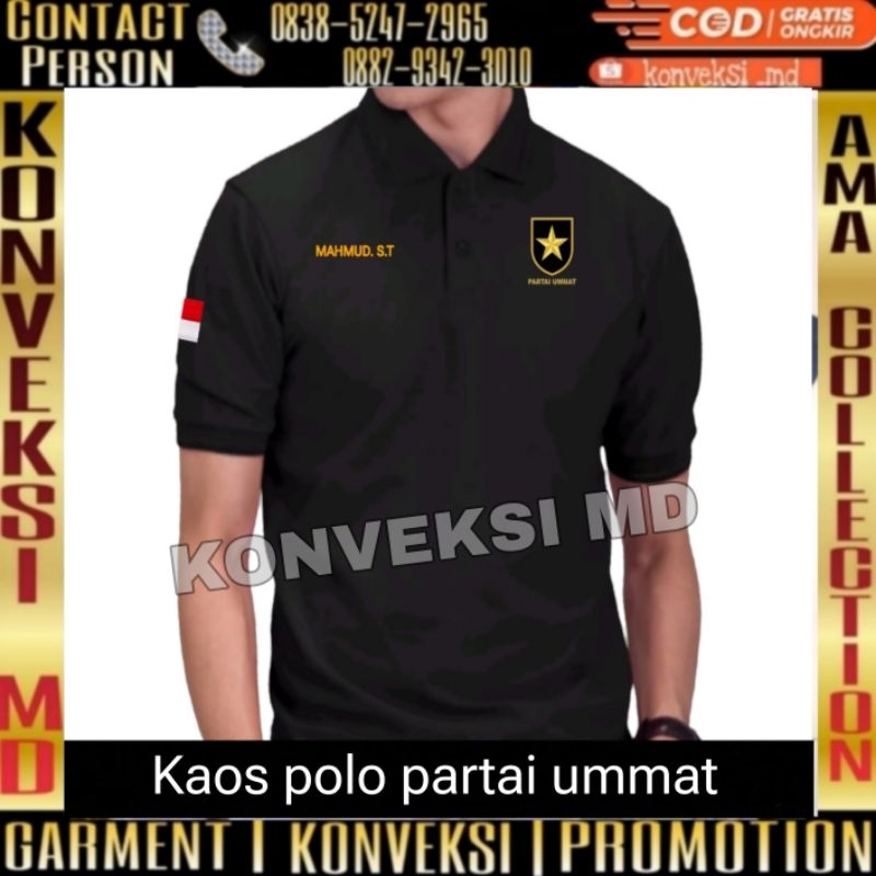Kaos polo partai ummat full bordir/kaos polo Lacos partai ummat full bordir/kaos lacos partai ummat 