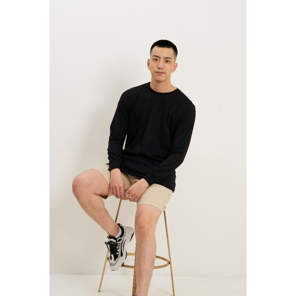 Kaos Polos Lengan Panjang Rib Tangan Panjang Karet Pria Wanita Cotton Combed 30s Baju Atasan Panjang