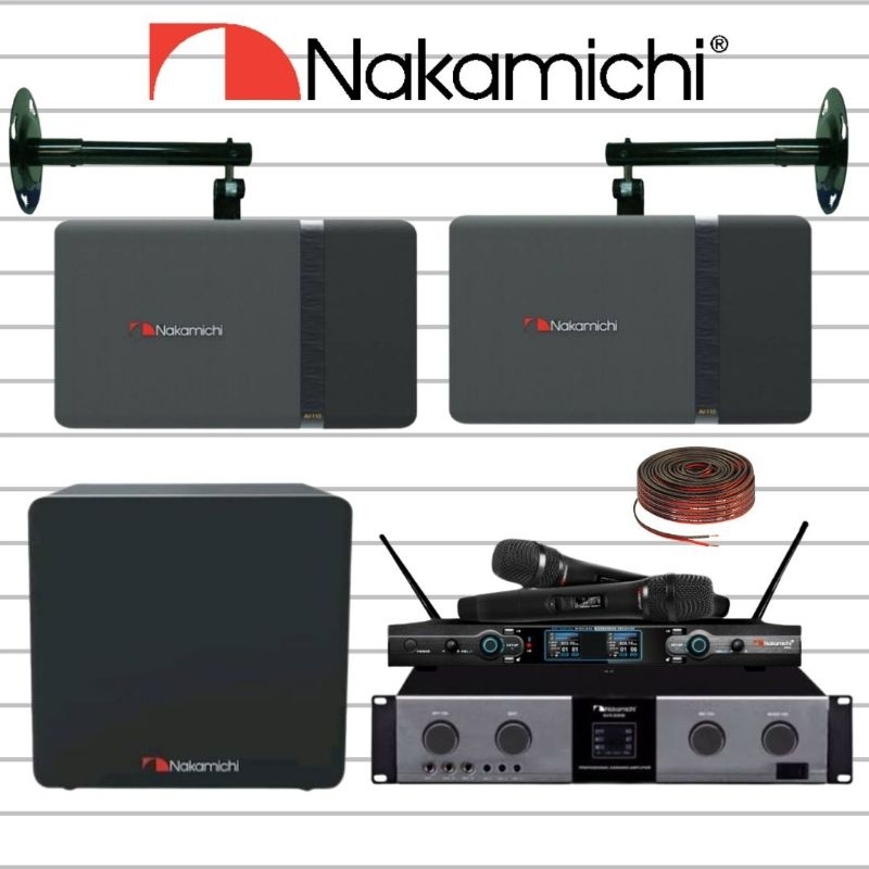 Paket Karaoke Full Nakamichi Speaker AV110 10 inch Subwoofer 12 inch
