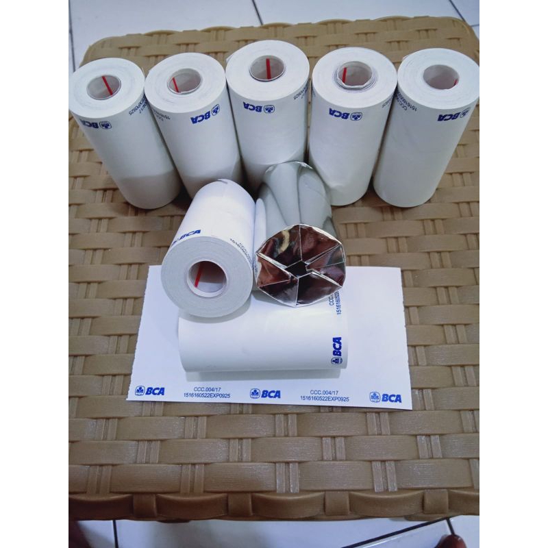 

10 Roll Kertas struk logo bc4 ukuran 57x30mm