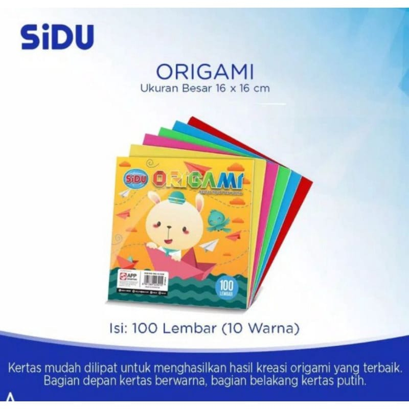 

Kertas Origami/kertas lipat Besar Sinar Dunia 16x16 ( 1pak )
