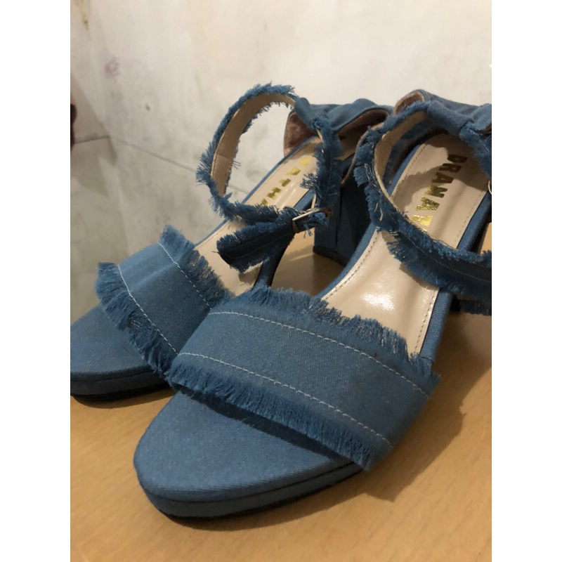 heels denim by dives shoes (preloved) | dranatha | high heels | sepatu wanita | sandal wanita