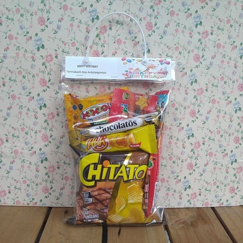 

Bingkisan Ulang Tahun Ultah Anak Snack Susu Tanpa Susu 10 Tas Jinjing