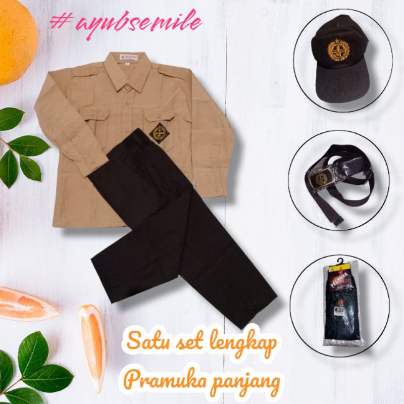 setelan full set seragam Pramuka sd panjang panjang cowok kelas 1-6