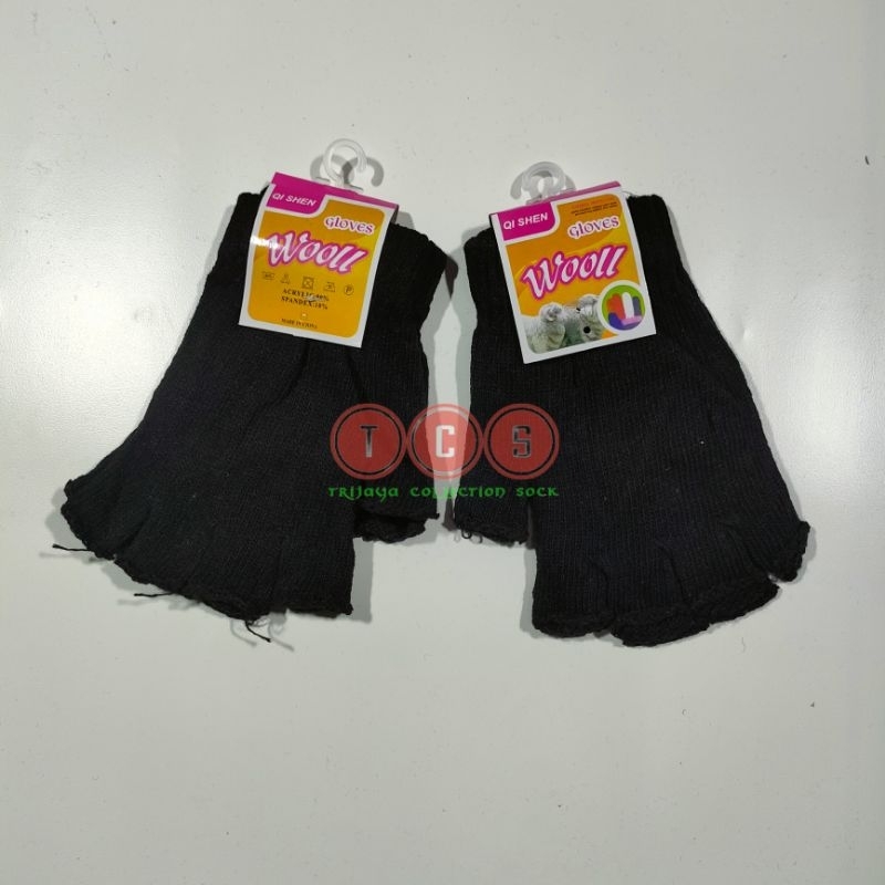 (Grosir) 1 Lusin Sarung Tangan Rajut Hitam