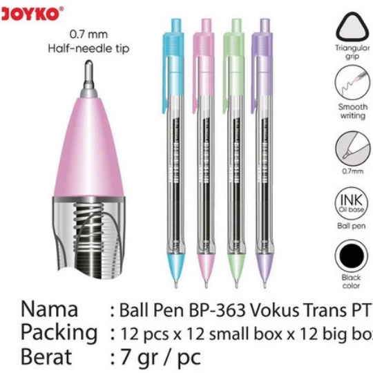 

pena pulpen eceran perbatang joyko BP 363 harga per batang/ pcs