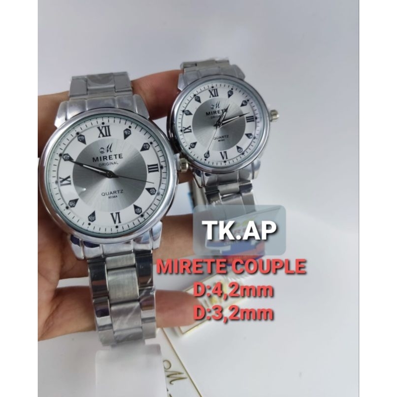 JAM TANGAN MIRETE ORIGINALl couple rantai silver water resistan