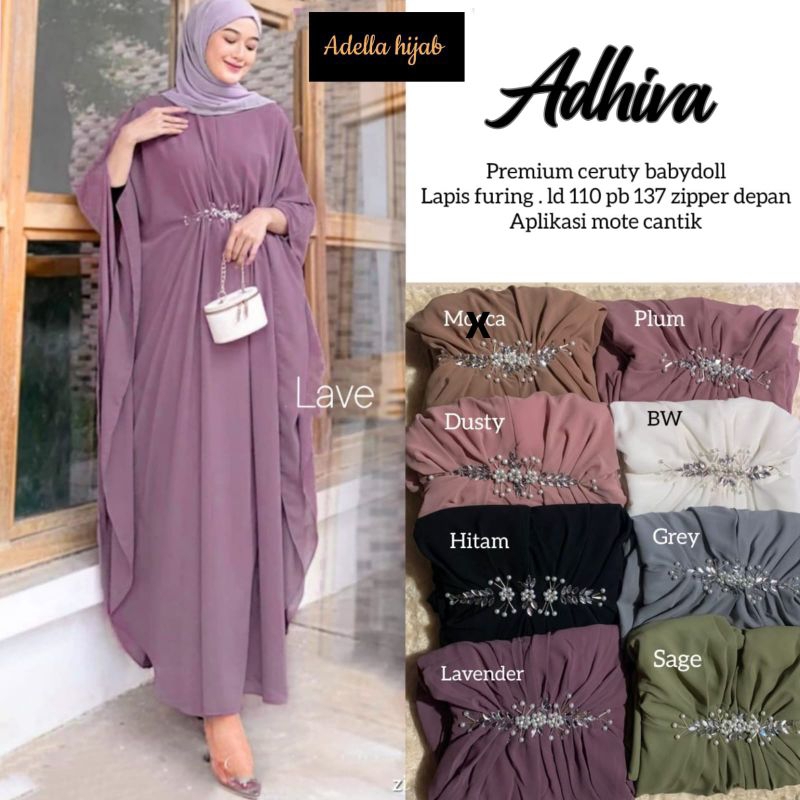 Adhiva Ivana Dress Matt Ceruty Babydoll / Gamis