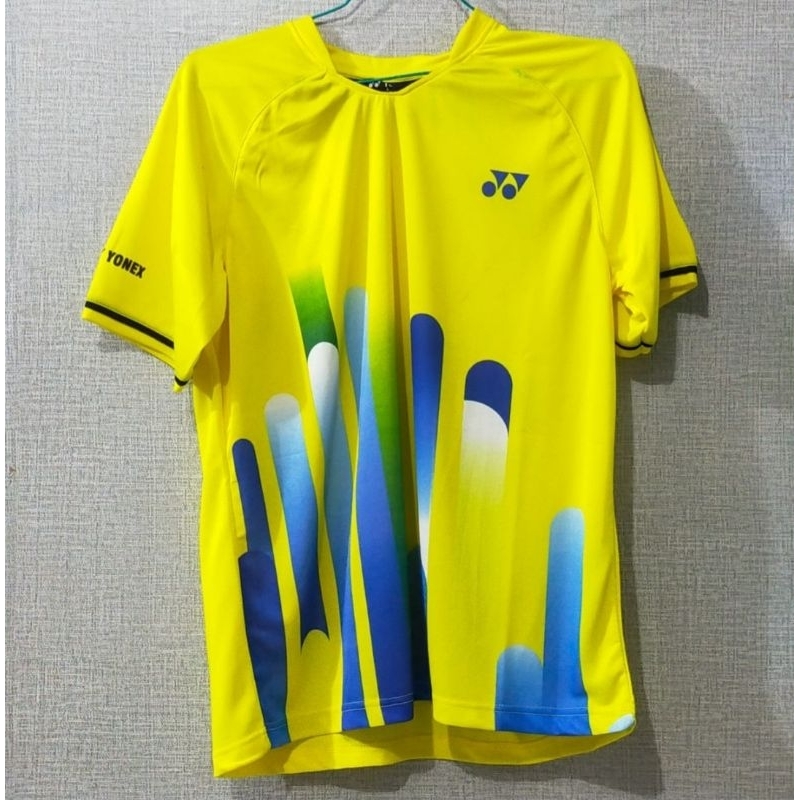 SIZE L dan XL Baju badminton bukutangkis yonex kuning biru Ahardin