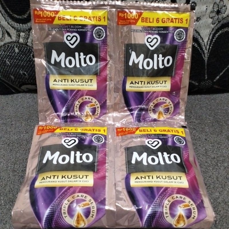 Molto Anti kusut pelembut dan pewangi konsentrat sachet 20ml (6 pcs + 1)