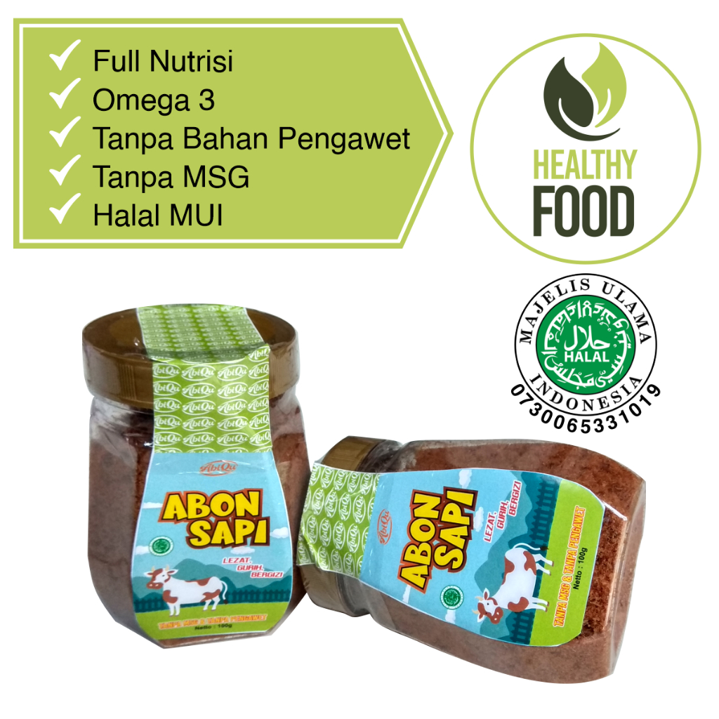 

ABIQU ABON MPASI 8+ 100gr SAPI AYAM TUNA LELE MARLIN MPASI BAYI ABIQU