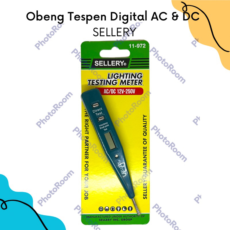 Sellery Obeng Tespen Digital AC DC 12-250V | Sellery Lighting Testing Meter AC DC 12-250V | Sellery 