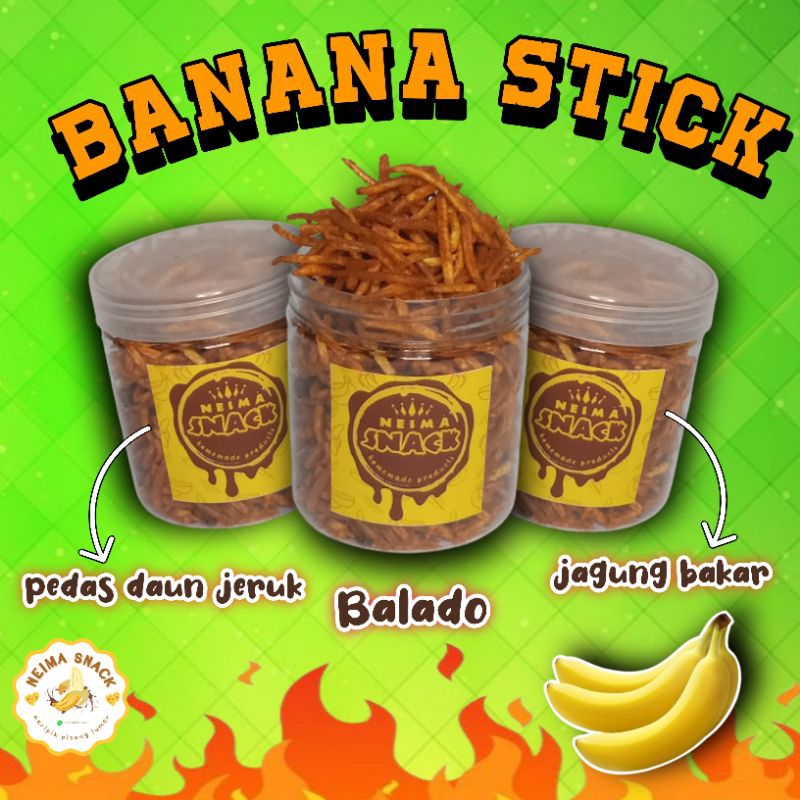 

Banana stick rasa balado jagung bakar pedas daun jeruk