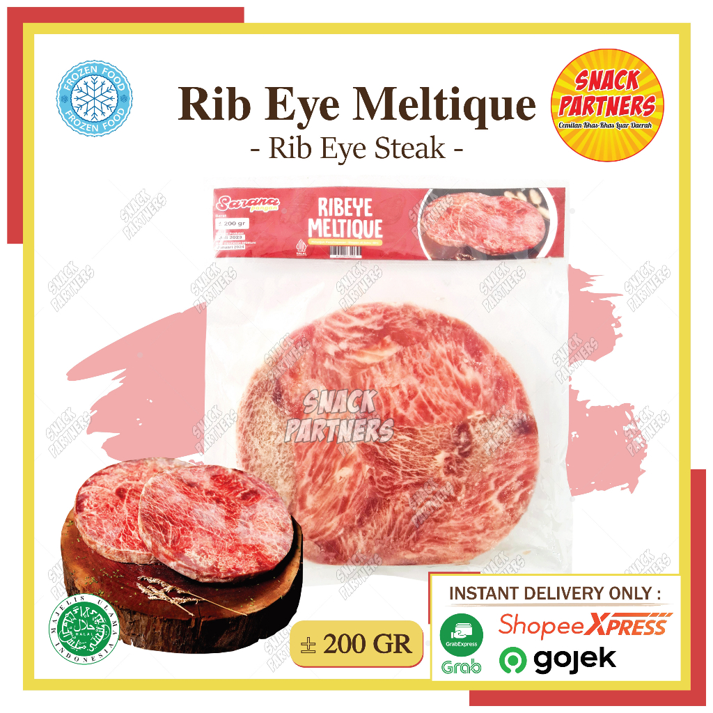 RIB EYE MELTIQUE - Beef Steak 200 GR (PENGIRIMAN INSTANT ONLY) - Daging Sapi Premium - FROZEN FOOD -