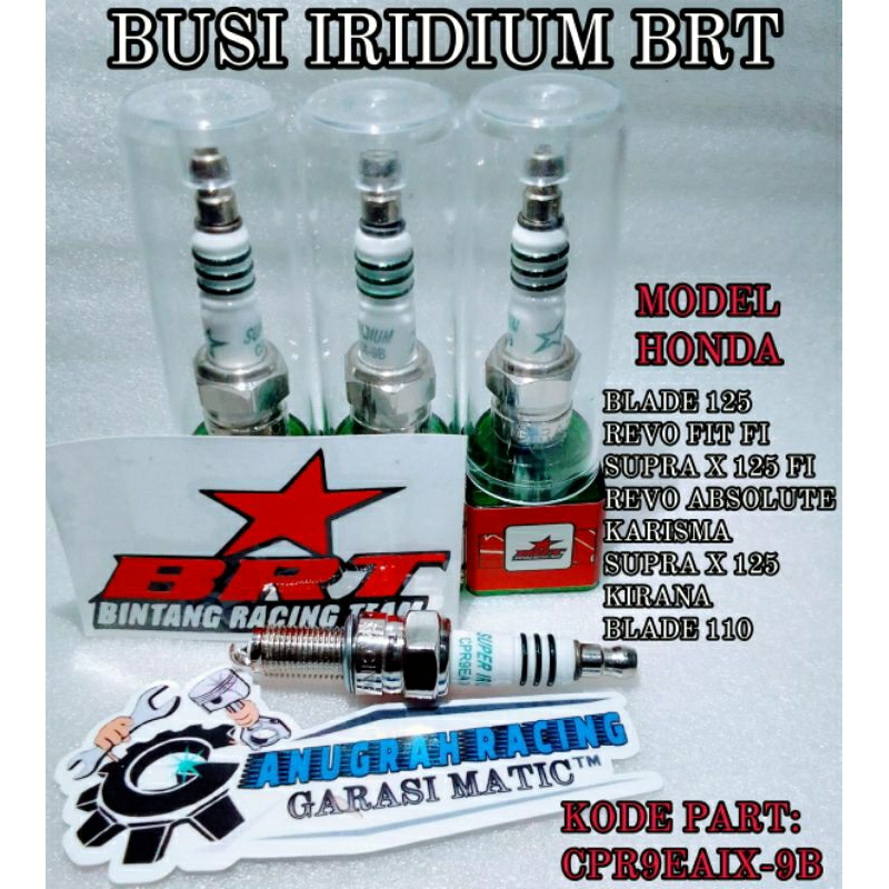 BUSI RACING BRT IRIDIUM CPR9EAIX-9B HONDA KARISMA SUPRA X 125 SUPRA X 125 HELM IN FI INJEKSI BLADE R