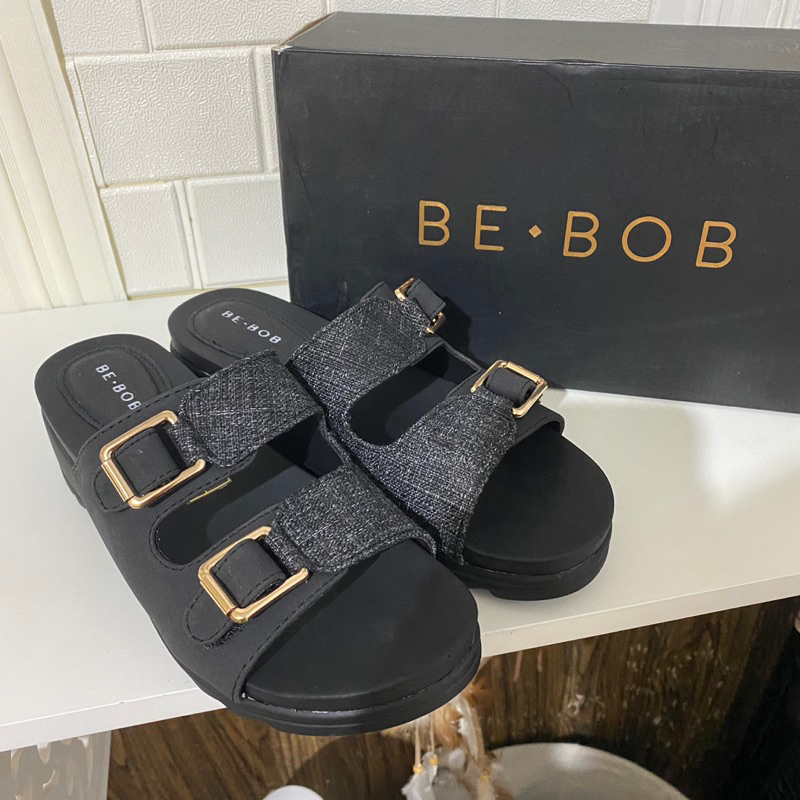 BE BOB SEPATU BEBOB WANITA SHOES SANDAL HITAM ABU WEDGES MURAH NEW BNIB BARU MATAHARI BAGUS KADO HAD