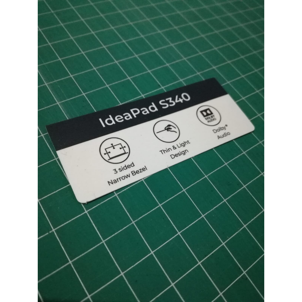 Stiker Spesifikasi Laptop Lenovo Ideapad S340