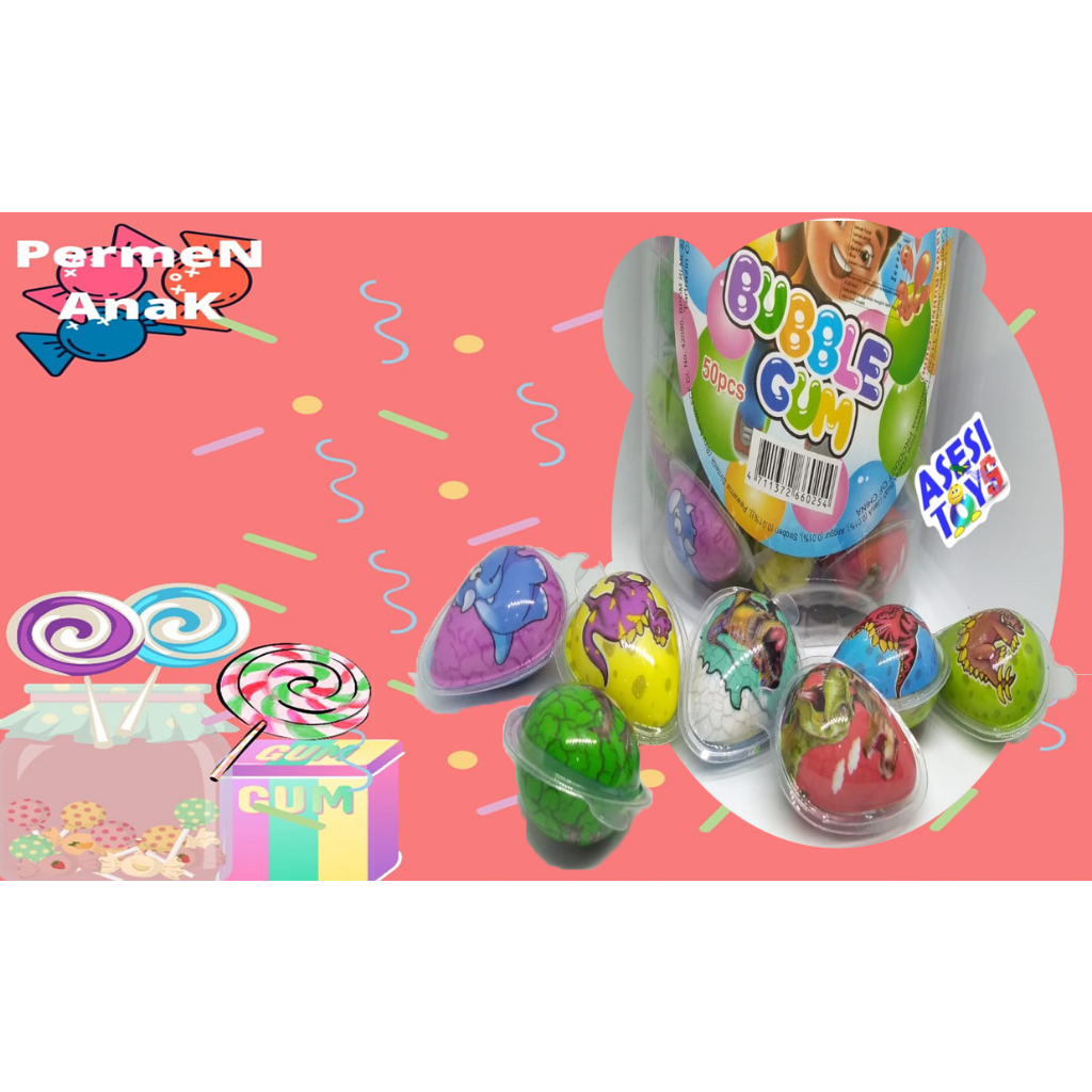 

permen anak warung rasa karet dino telur 50pcs