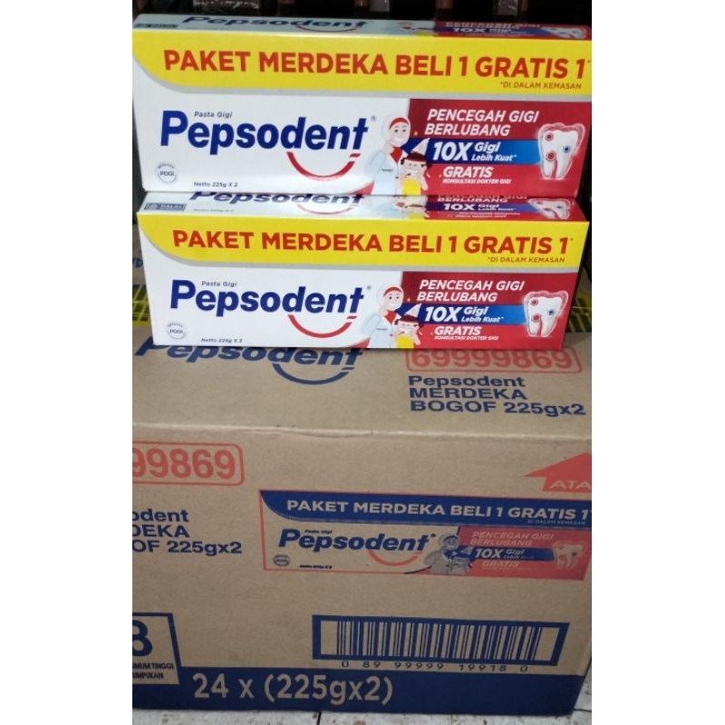 PAKET PEPSODENT MERDEKA BELI 1 GRATIS 1//  225gr x 2